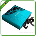 Custom Foldable Paper Box with Magnet Closure Silk Ribbon